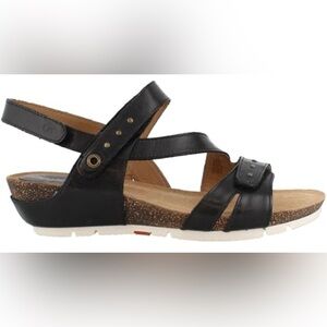Josef Seibel Black Leather Sandals